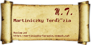 Martiniczky Terézia névjegykártya